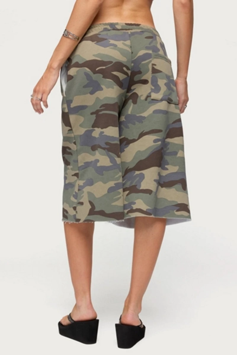 Edikted Camo Rush Oversized Bermuda Shorts