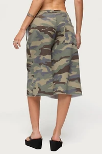 Edikted Camo Rush Oversized Bermuda Shorts