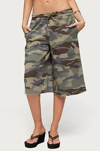 Edikted Camo Rush Oversized Bermuda Shorts