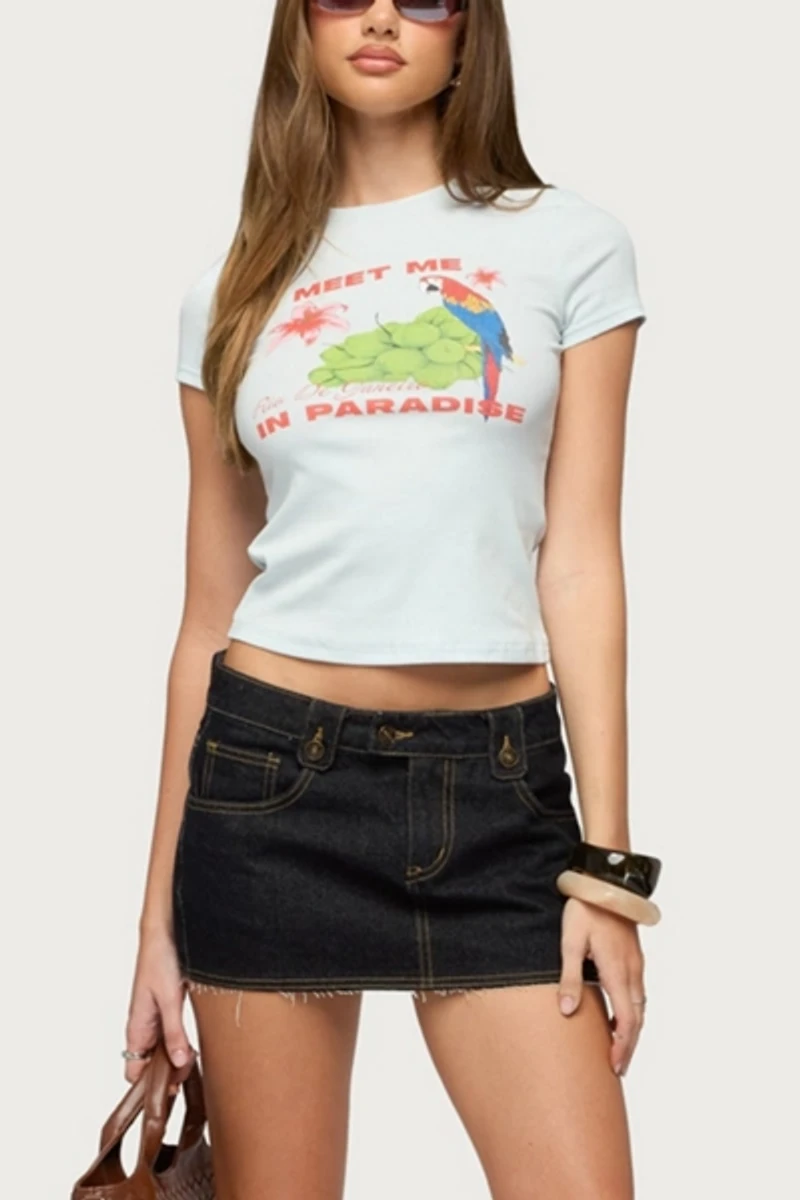 Edikted Meet Me Paradise T Shirt