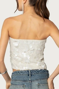 Edikted Samara Sequin Strapless Top