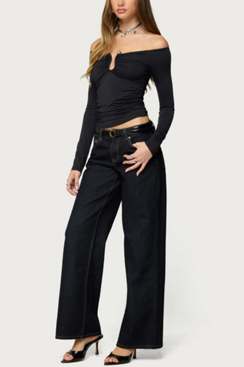 Edikted Halle Curved U Off Shoulder Top