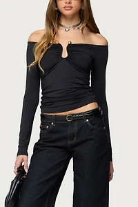 Edikted Halle Curved U Off Shoulder Top