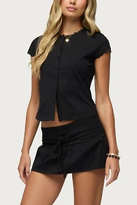 Edikted Yelena Lacey Button Up Top