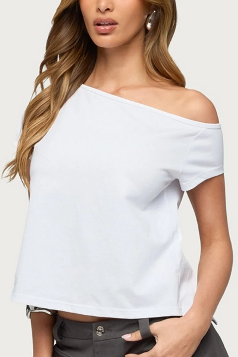 Edikted Off Shoulder Split Open Back Top