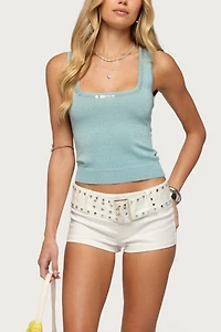 Edikted Annya Sequin Cutout Knit Top