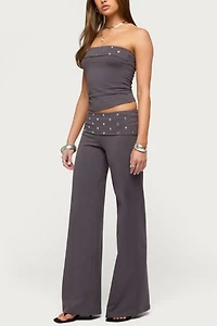 Edikted Breanna Studded Foldover Tube Top