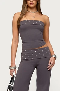 Edikted Breanna Studded Foldover Tube Top