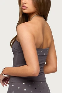 Edikted Breanna Studded Foldover Tube Top