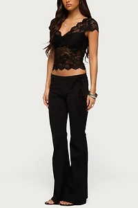 Edikted Elza Scalloped Sheer Lace Top