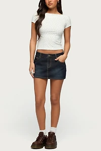Edikted Raglan Boat Neck Floral Top