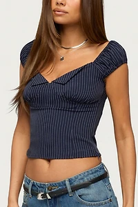 Edikted Eugenia Pinstripe Top
