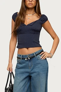 Edikted Eugenia Pinstripe Top