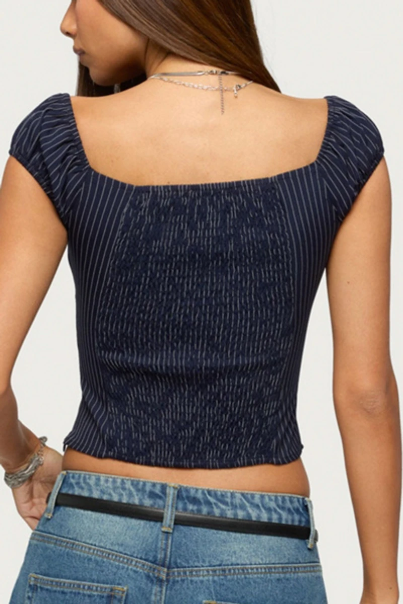Edikted Eugenia Pinstripe Top