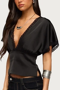 Edikted Ihara Lacey Cinched Waist Top