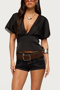 Edikted Ihara Lacey Cinched Waist Top