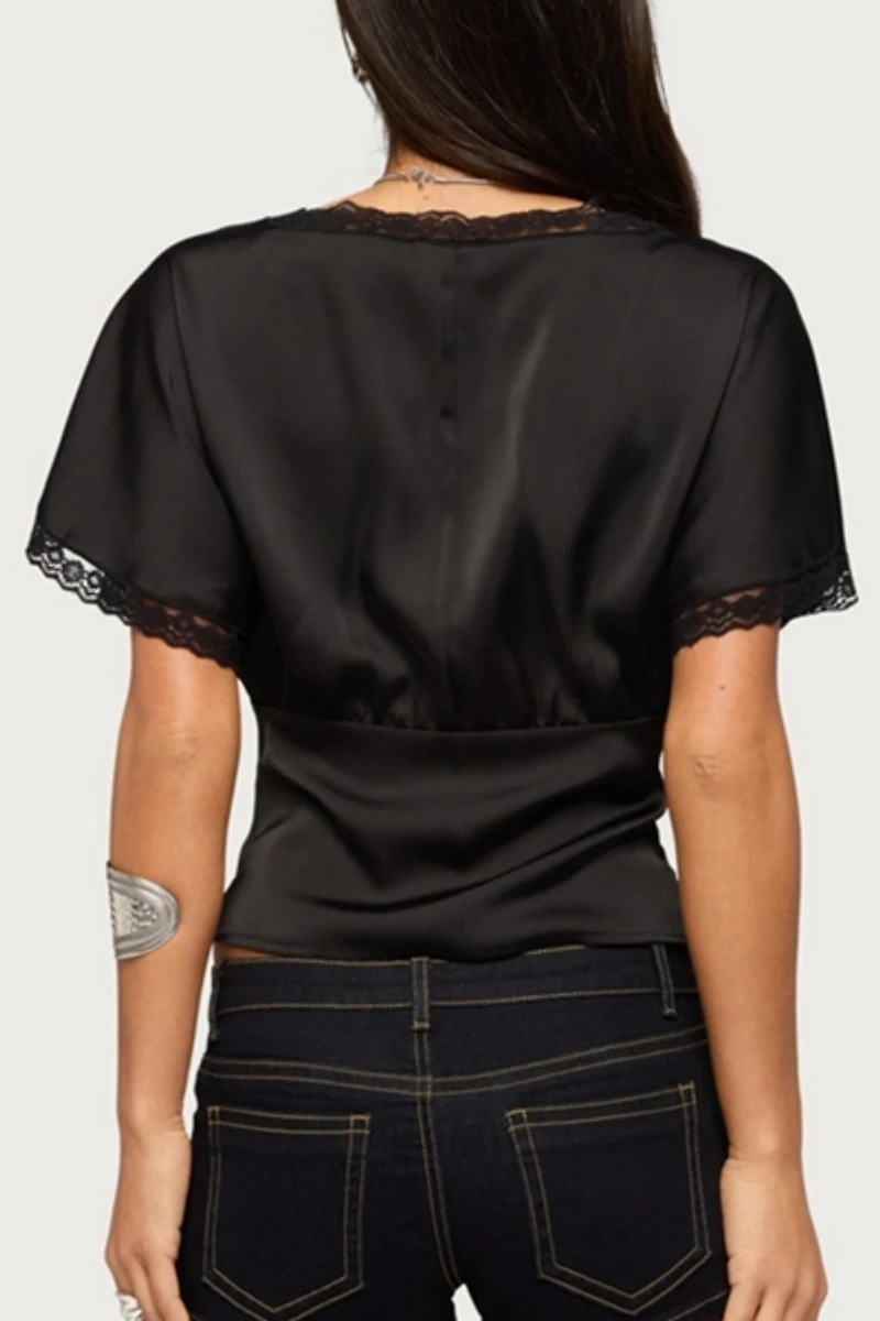Edikted Ihara Lacey Cinched Waist Top