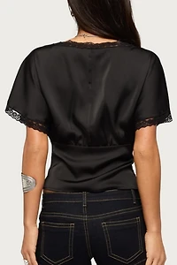 Edikted Ihara Lacey Cinched Waist Top