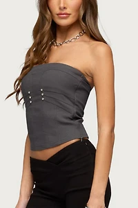 Edikted Maryah Paneled Stud Strapless Top