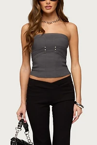 Edikted Maryah Paneled Stud Strapless Top