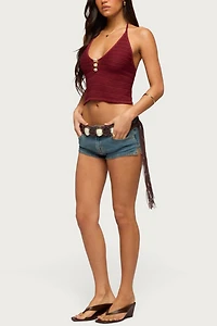 Edikted Backless Coastal Charm Crochet Top