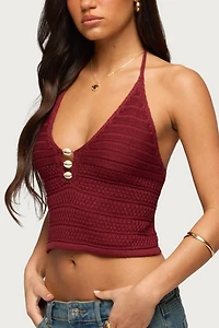 Edikted Backless Coastal Charm Crochet Top