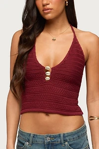 Edikted Backless Coastal Charm Crochet Top