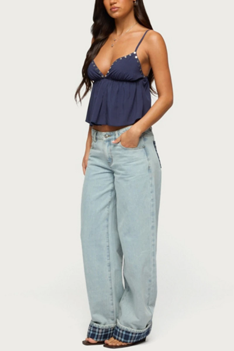 Edikted Alina Studded Babydoll Tank Top