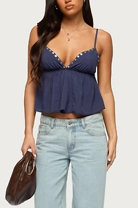 Edikted Alina Studded Babydoll Tank Top