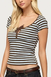 Edikted Emberly Striped Raglan Top