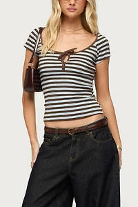 Edikted Emberly Striped Raglan Top