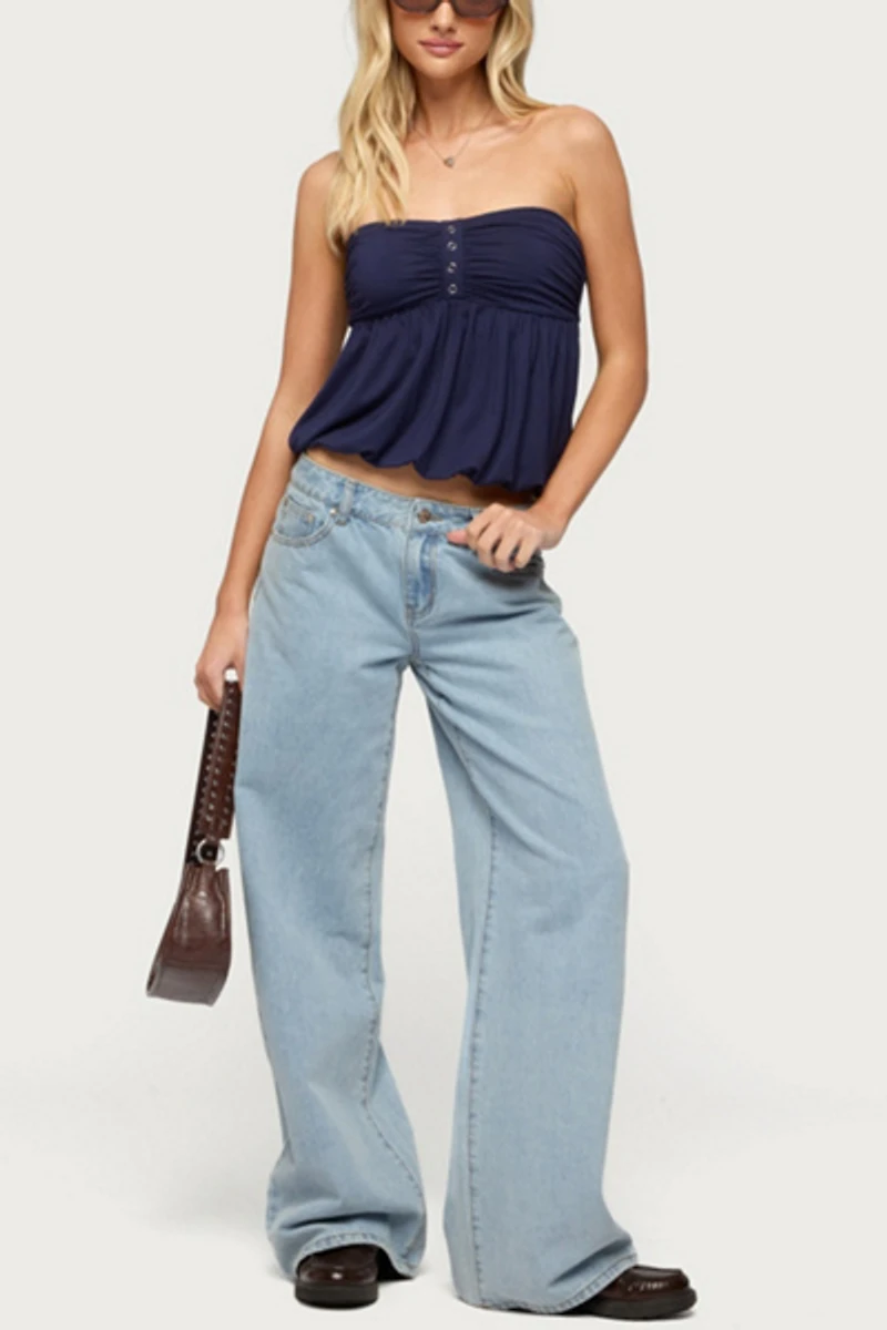 Edikted Yury Strapless Bubble Top
