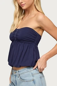 Edikted Yury Strapless Bubble Top