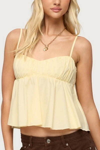 Edikted Byrdie Ruched Babydoll Tank Top