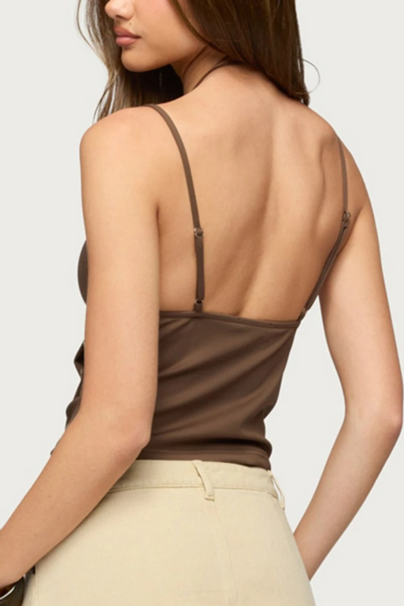 Edikted Dafna Asymmetric Button Tank Top