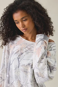 Snow Camo Oversized Off-The-Shoulder Sweatshirt