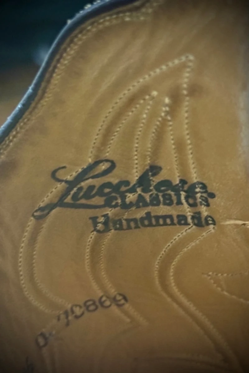 Vintage 1990's Lucchese Classics Embroidered Cowboy Boots