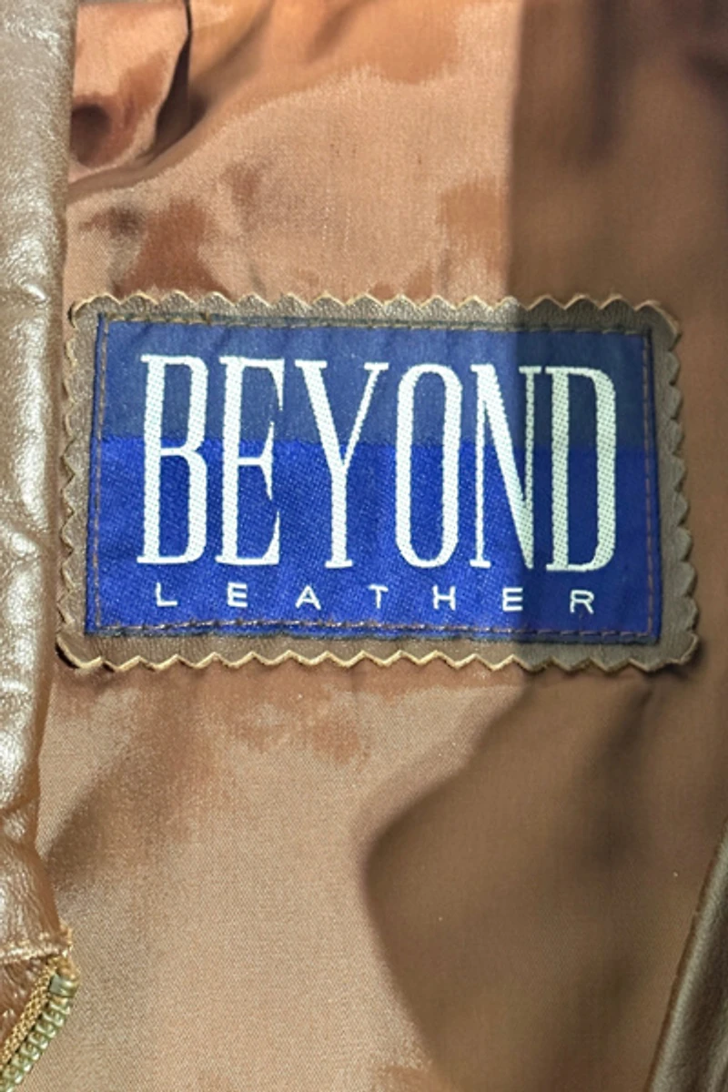 Vintage 1980's Beyond Leather Cropped Bomber Jacket