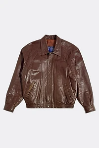 Vintage 1980's Beyond Leather Cropped Bomber Jacket