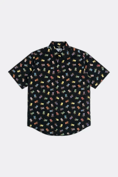 Vintage 1990's Beach Chairs Print Camp Collar Shirt