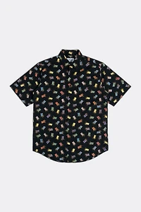 Vintage 1990's Beach Chairs Print Camp Collar Shirt
