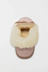 Minnetonka Alpine Suede Sheepskin Slippers