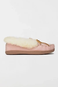 Minnetonka Alpine Suede Sheepskin Slippers