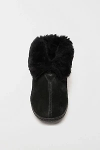 Minnetonka Women's Suede Sheepskin Ankle Boot Slippers