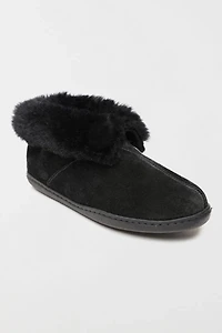 Minnetonka Women's Suede Sheepskin Ankle Boot Slippers