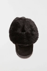 Minnetonka Women's Suede Sheepskin Ankle Boot Slippers