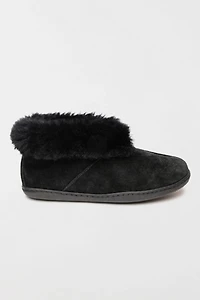 Minnetonka Women's Suede Sheepskin Ankle Boot Slippers