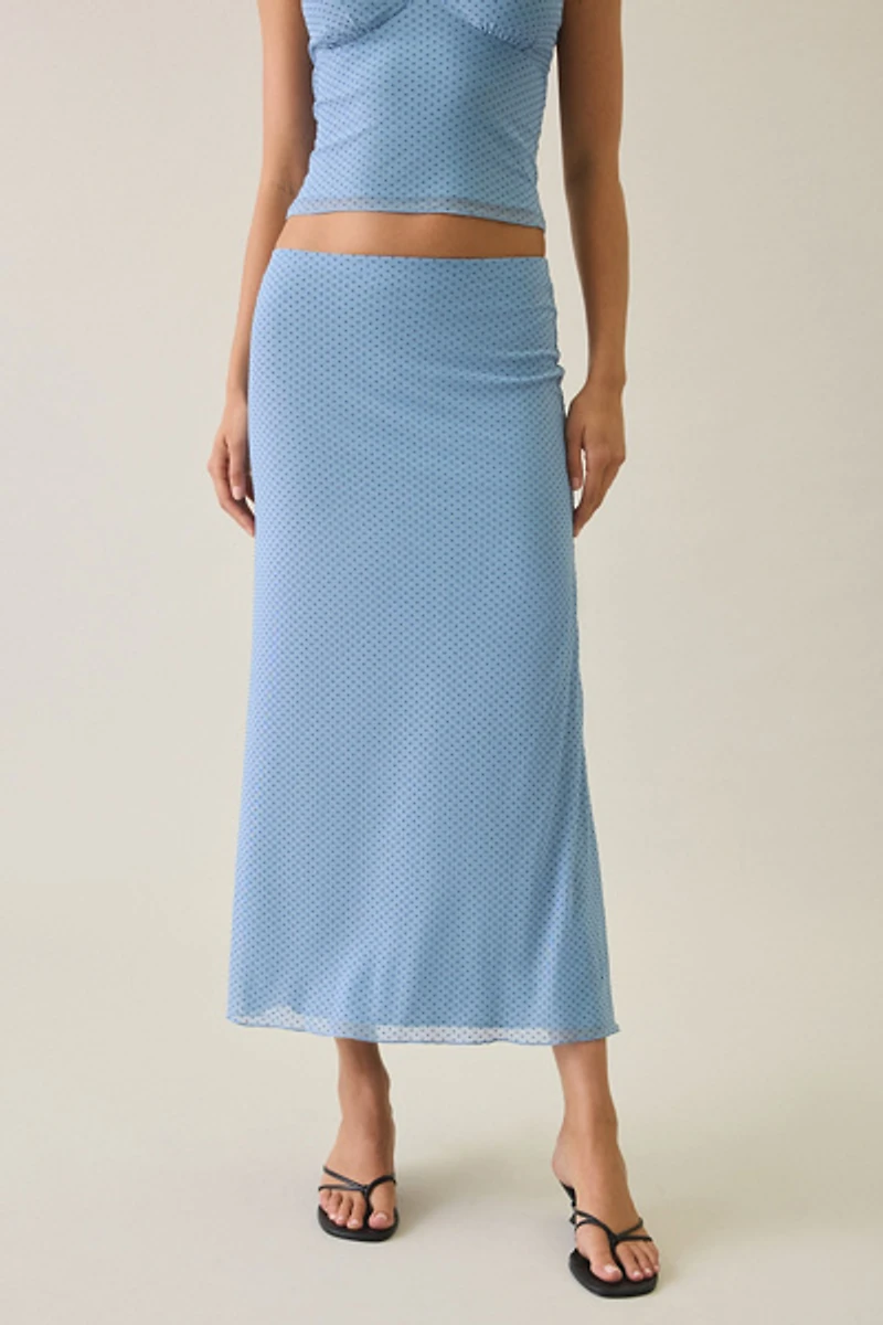 UO Serenity Mesh Midi Skirt 2-Piece Set