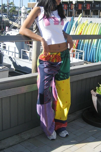 Vintage Reworked Over Dyed Towel Pieced Pants