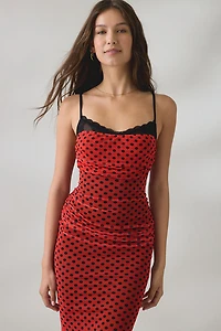 UO Ruby Retro Polka Dot Mesh Maxi Dress